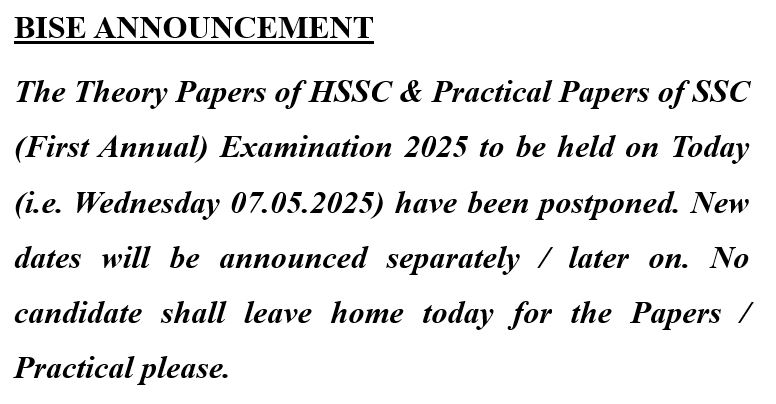 Postponement of Papers